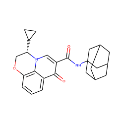 O=C(NC12CC3CC(CC(C3)C1)C2)c1cn2c3c(cccc3c1=O)OC[C@@H]2C1CC1 ZINC000095552816