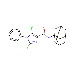 O=C(NC12CC3CC(CC(C3)C1)C2)c1nc(Cl)n(-c2ccccc2)c1Cl ZINC000045365995