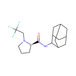 O=C(NC1C2CC3CC(C2)CC1C3)[C@H]1CCCN1CC(F)(F)F ZINC000049089548