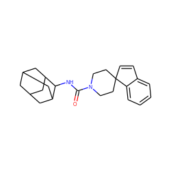 O=C(NC1C2CC3CC(C2)CC1C3)N1CCC2(C=Cc3ccccc32)CC1 ZINC000013728396