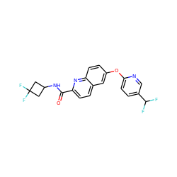 O=C(NC1CC(F)(F)C1)c1ccc2cc(Oc3ccc(C(F)F)cn3)ccc2n1 ZINC001772621257