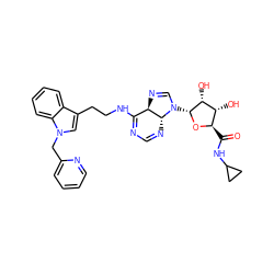 O=C(NC1CC1)[C@H]1O[C@H](N2C=N[C@@H]3C(NCCc4cn(Cc5ccccn5)c5ccccc45)=NC=N[C@H]32)[C@H](O)[C@@H]1O ZINC000049771789