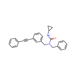 O=C(NC1CC1)N(Cc1ccccc1)Cc1cccc(C#Cc2ccccc2)c1 ZINC000066076549