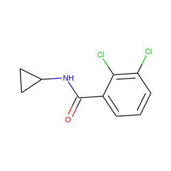 O=C(NC1CC1)c1cccc(Cl)c1Cl ZINC000008130787