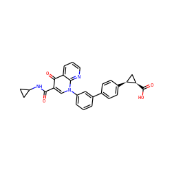 O=C(NC1CC1)c1cn(-c2cccc(-c3ccc([C@H]4C[C@H]4C(=O)O)cc3)c2)c2ncccc2c1=O ZINC000038802179