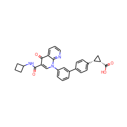 O=C(NC1CCC1)c1cn(-c2cccc(-c3ccc([C@@H]4C[C@@H]4C(=O)O)cc3)c2)c2ncccc2c1=O ZINC000072110888