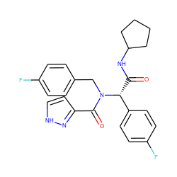 O=C(NC1CCCC1)[C@H](c1ccc(F)cc1)N(Cc1ccc(F)cc1)C(=O)c1cc[nH]n1 ZINC000006445504