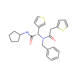 O=C(NC1CCCC1)[C@H](c1ccsc1)N(Cc1ccccc1)C(=O)Cc1cccs1 ZINC000008687124