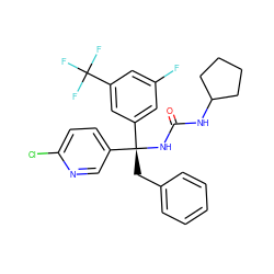 O=C(NC1CCCC1)N[C@](Cc1ccccc1)(c1ccc(Cl)nc1)c1cc(F)cc(C(F)(F)F)c1 ZINC000095556433