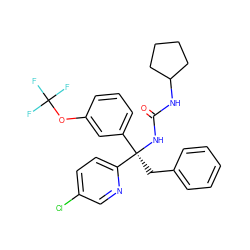 O=C(NC1CCCC1)N[C@](Cc1ccccc1)(c1cccc(OC(F)(F)F)c1)c1ccc(Cl)cn1 ZINC000035262439