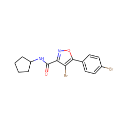 O=C(NC1CCCC1)c1noc(-c2ccc(Br)cc2)c1Br ZINC000066073750