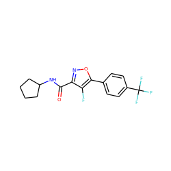 O=C(NC1CCCC1)c1noc(-c2ccc(C(F)(F)F)cc2)c1F ZINC000066077805