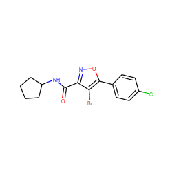 O=C(NC1CCCC1)c1noc(-c2ccc(Cl)cc2)c1Br ZINC000066073748