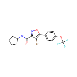 O=C(NC1CCCC1)c1noc(-c2ccc(OC(F)(F)F)cc2)c1Br ZINC000066077142