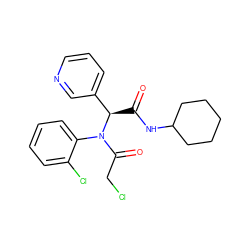 O=C(NC1CCCCC1)[C@H](c1cccnc1)N(C(=O)CCl)c1ccccc1Cl ZINC000017441033