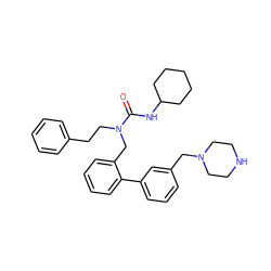 O=C(NC1CCCCC1)N(CCc1ccccc1)Cc1ccccc1-c1cccc(CN2CCNCC2)c1 ZINC000040919152