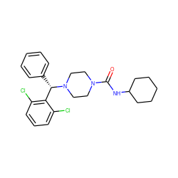 O=C(NC1CCCCC1)N1CCN([C@@H](c2ccccc2)c2c(Cl)cccc2Cl)CC1 ZINC000049111372