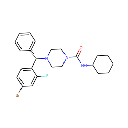 O=C(NC1CCCCC1)N1CCN([C@@H](c2ccccc2)c2ccc(Br)cc2F)CC1 ZINC000049051899