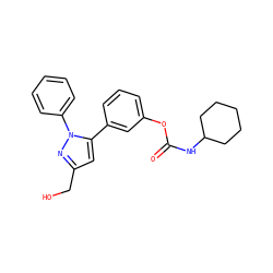 O=C(NC1CCCCC1)Oc1cccc(-c2cc(CO)nn2-c2ccccc2)c1 ZINC000299859872