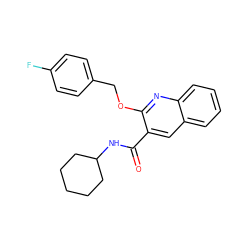 O=C(NC1CCCCC1)c1cc2ccccc2nc1OCc1ccc(F)cc1 ZINC000084615611