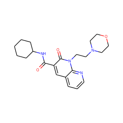 O=C(NC1CCCCC1)c1cc2cccnc2n(CCN2CCOCC2)c1=O ZINC000040881396