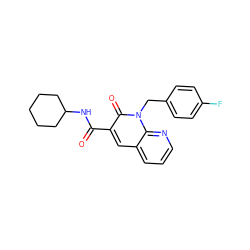 O=C(NC1CCCCC1)c1cc2cccnc2n(Cc2ccc(F)cc2)c1=O ZINC000005304931