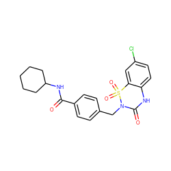 O=C(NC1CCCCC1)c1ccc(CN2C(=O)Nc3ccc(Cl)cc3S2(=O)=O)cc1 ZINC000084633534