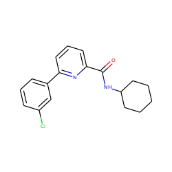 O=C(NC1CCCCC1)c1cccc(-c2cccc(Cl)c2)n1 ZINC000150200925