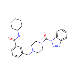 O=C(NC1CCCCC1)c1cccc(CN2CCN(C(=O)n3nnc4ccccc43)CC2)c1 ZINC000095574301