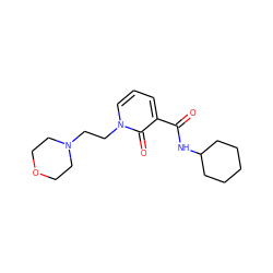 O=C(NC1CCCCC1)c1cccn(CCN2CCOCC2)c1=O ZINC000084635259