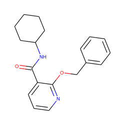 O=C(NC1CCCCC1)c1cccnc1OCc1ccccc1 ZINC000084619335