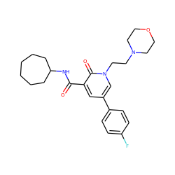 O=C(NC1CCCCCC1)c1cc(-c2ccc(F)cc2)cn(CCN2CCOCC2)c1=O ZINC000103266696