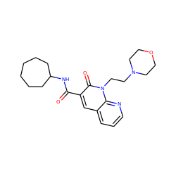 O=C(NC1CCCCCC1)c1cc2cccnc2n(CCN2CCOCC2)c1=O ZINC000040401747