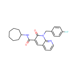 O=C(NC1CCCCCC1)c1cc2cccnc2n(Cc2ccc(F)cc2)c1=O ZINC000005304944