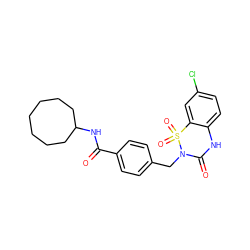 O=C(NC1CCCCCCC1)c1ccc(CN2C(=O)Nc3ccc(Cl)cc3S2(=O)=O)cc1 ZINC000084633536