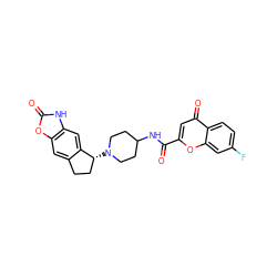 O=C(NC1CCN([C@@H]2CCc3cc4oc(=O)[nH]c4cc32)CC1)c1cc(=O)c2ccc(F)cc2o1 ZINC000036351760