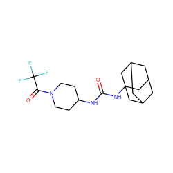 O=C(NC1CCN(C(=O)C(F)(F)F)CC1)NC12CC3CC(CC(C3)C1)C2 ZINC000036330623