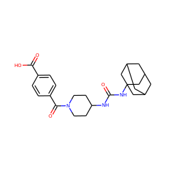 O=C(NC1CCN(C(=O)c2ccc(C(=O)O)cc2)CC1)NC12CC3CC(CC(C3)C1)C2 ZINC000036330638