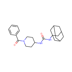 O=C(NC1CCN(C(=O)c2ccccc2)CC1)NC12CC3CC(CC(C3)C1)C2 ZINC000036330645