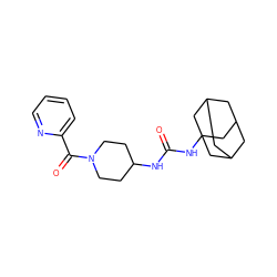 O=C(NC1CCN(C(=O)c2ccccn2)CC1)NC12CC3CC(CC(C3)C1)C2 ZINC000036330647