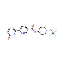 O=C(NC1CCN(CC(F)(F)F)CC1)c1ccc(-c2cccc(=O)[nH]2)nc1 ZINC000299851980