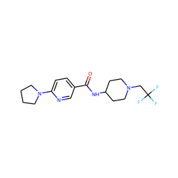 O=C(NC1CCN(CC(F)(F)F)CC1)c1ccc(N2CCCC2)nc1 ZINC000171400768