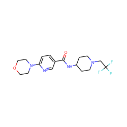 O=C(NC1CCN(CC(F)(F)F)CC1)c1ccc(N2CCOCC2)nc1 ZINC000299852807