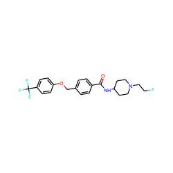 O=C(NC1CCN(CCF)CC1)c1ccc(COc2ccc(C(F)(F)F)cc2)cc1 ZINC000299831151