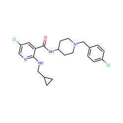 O=C(NC1CCN(Cc2ccc(Cl)cc2)CC1)c1cc(Cl)cnc1NCC1CC1 ZINC000028522724