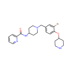 O=C(NC1CCN(Cc2ccc(OC3CCNCC3)c(Br)c2)CC1)c1ccccn1 ZINC001772575425