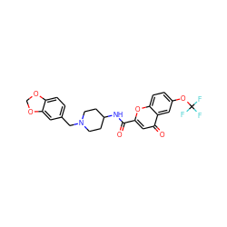 O=C(NC1CCN(Cc2ccc3c(c2)OCO3)CC1)c1cc(=O)c2cc(OC(F)(F)F)ccc2o1 ZINC000036351829