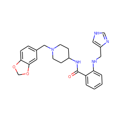 O=C(NC1CCN(Cc2ccc3c(c2)OCO3)CC1)c1ccccc1NCc1c[nH]cn1 ZINC000028526894