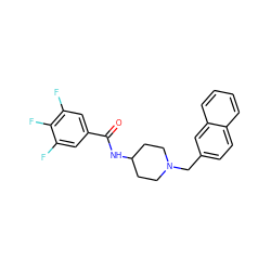 O=C(NC1CCN(Cc2ccc3ccccc3c2)CC1)c1cc(F)c(F)c(F)c1 ZINC000036351848
