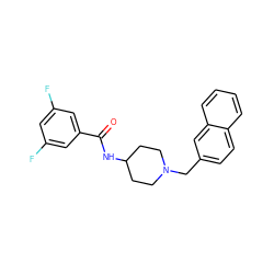 O=C(NC1CCN(Cc2ccc3ccccc3c2)CC1)c1cc(F)cc(F)c1 ZINC000036351749